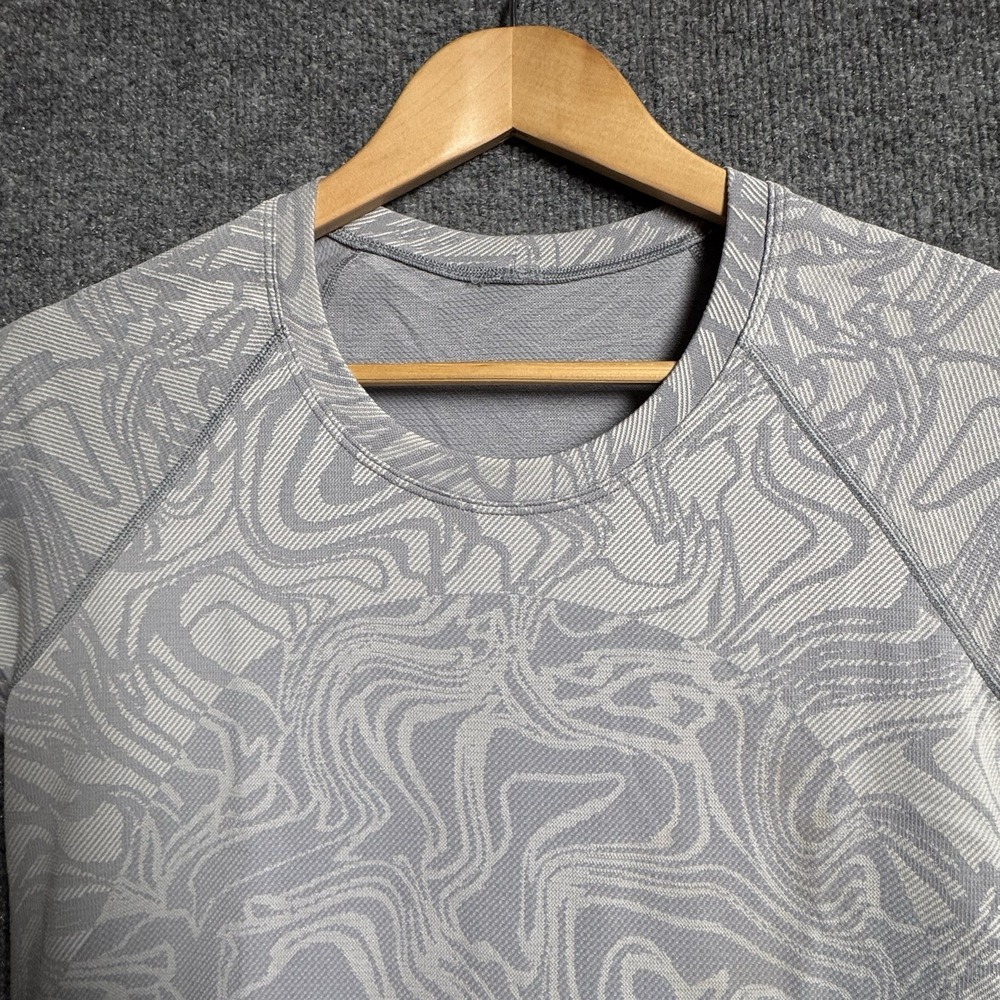Lululemon Swiftly Tech SS 2.0 Shirt Marble Dye Rhino Grey Flat Chest 17" - Picture 13 of 16